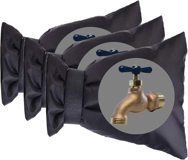 Jashem Outdoor Faucet Covers for Winter 3 Packs Hose Bib Protector Spout Cover,Garden Faucet Socks, Outside Spigot Pipe Freeze Protection Cover,Insulated Tap Pouch (Small) - Image 1